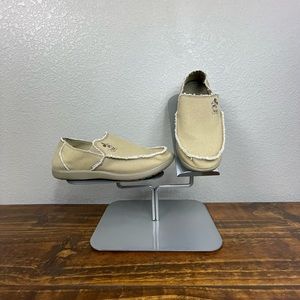 Crocs mens tan burlap Mickey Mouse shoes size 8